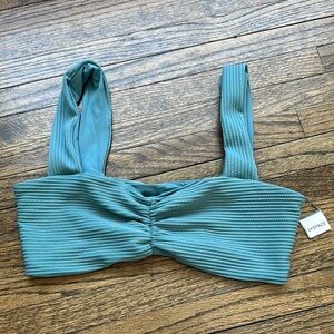 L*Space Teal Ribbed Bikini Top